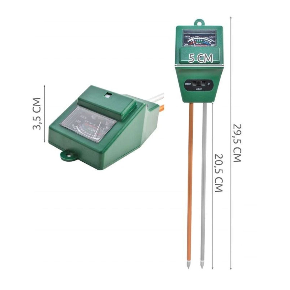 Tester de sol 3 in 1 pentru umiditate, PH si lumina, 1, hectarul.ro