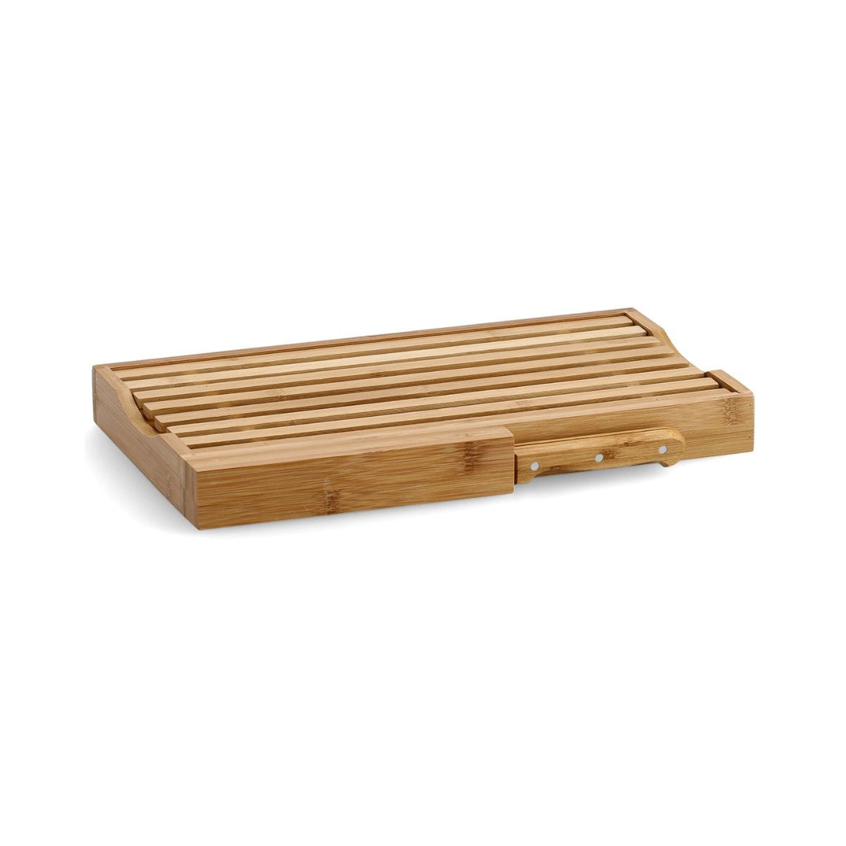Tocator pentru paine si cutit, maro, din bambus, 39,5 cm, Bread Cutting Board Zeller, 1, hectarul.ro