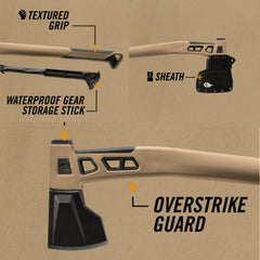 Topor Gerber pentru camping si outdoor, Bushcraft Coyote , lungime 44,4 cm, maro