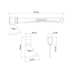 Topor pentru despicat Tramontina, 50 cm, 964 g