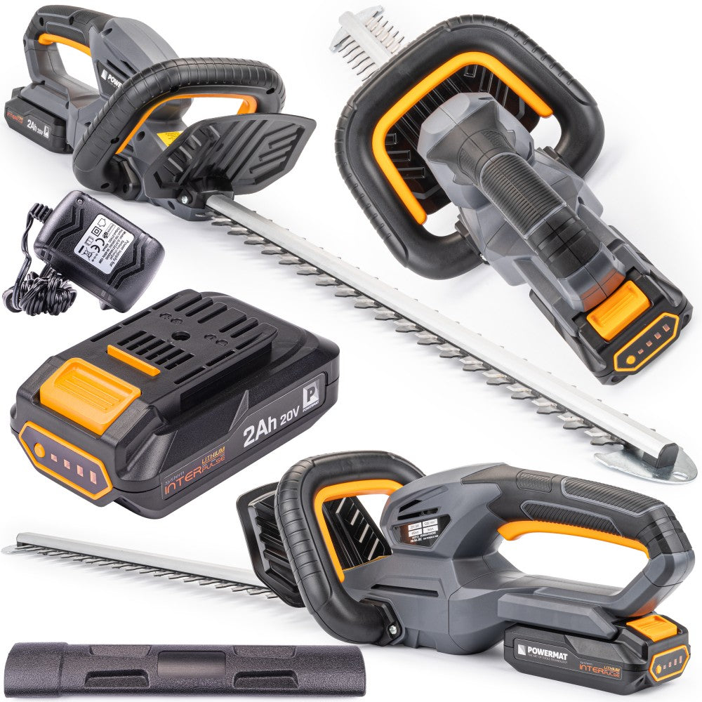 Trimmer cu acumulator pentru gard viu 45cm, Powermat, PM-NA-20C, 1, hectarul.ro
