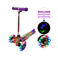 Trotineta cu 3 roti si luminite multicolore, Mov, PC 54-E