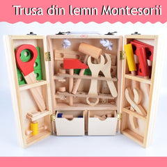 Trusa de scule din lemn Montessori cu 40 de accesorii, WD 2505