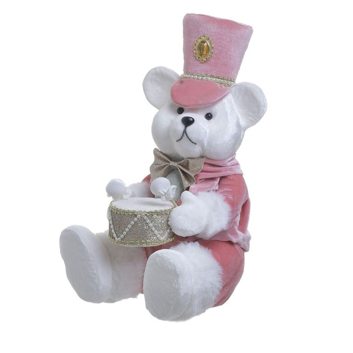 Ursulet din polistiren Roz/Alb, 21Χ19Χ32, INART, 1, hectarul.ro