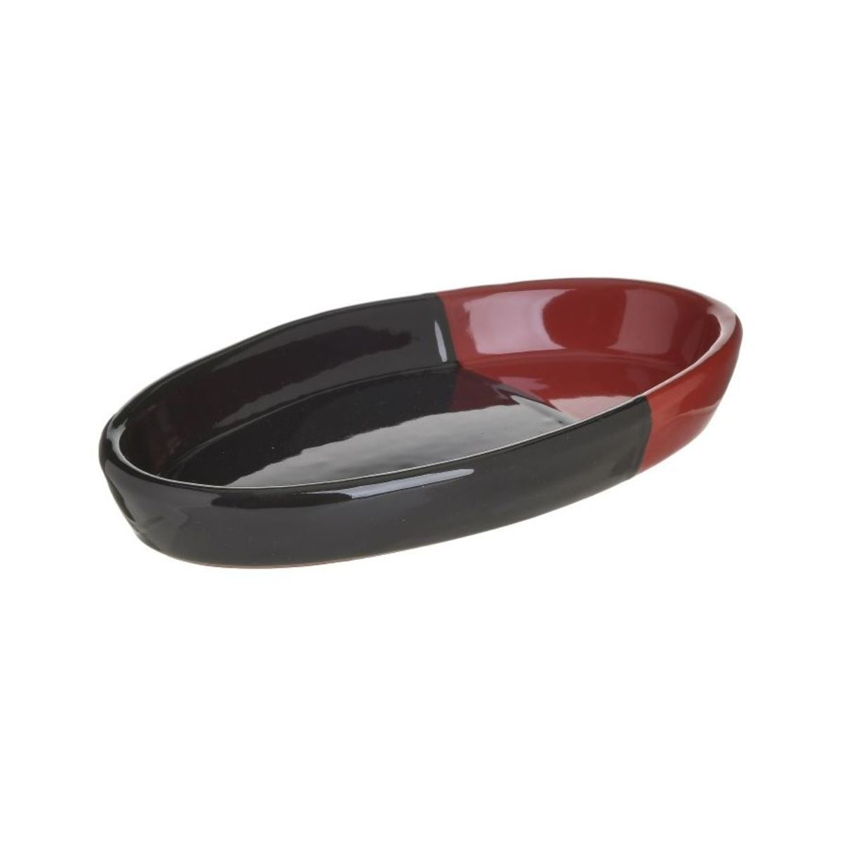 Vas ceramic negru/rosu pentru cuptor 28X16 cm Inart, 1, hectarul.ro