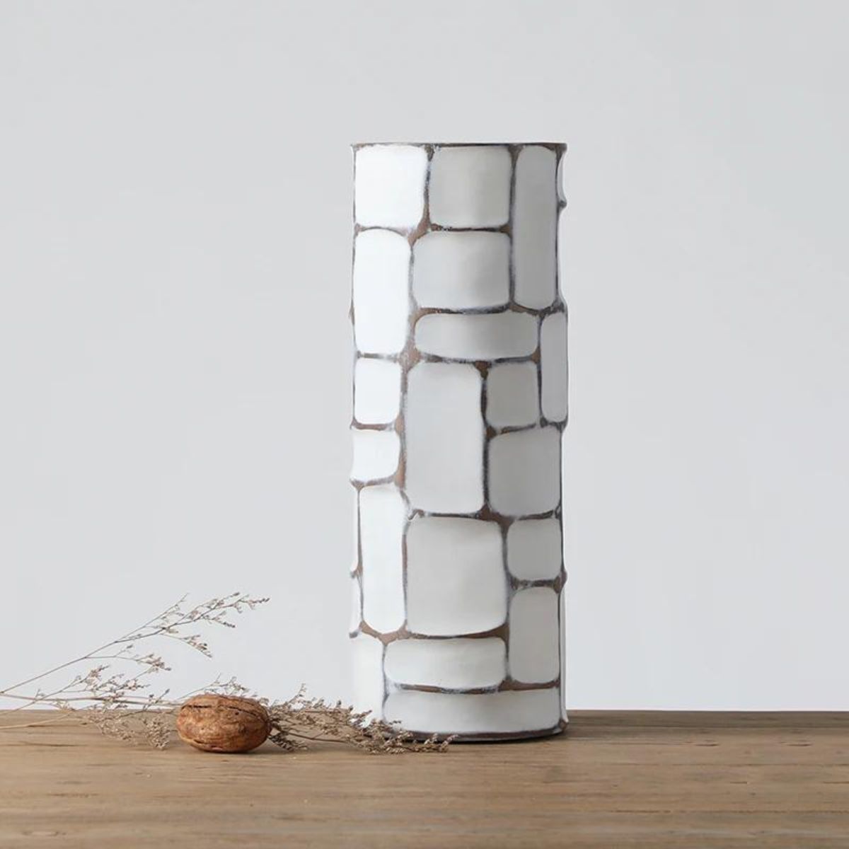 Vaza alba din polirasina 40 cm Yazhi, 1, hectarul.ro