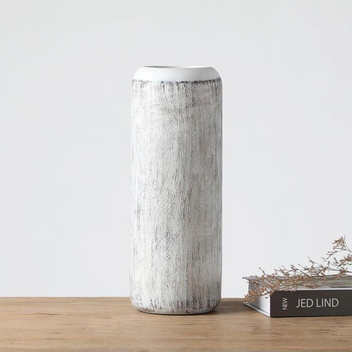 Vaza alba din polirasina 40 cm Yazhi, 1, hectarul.ro