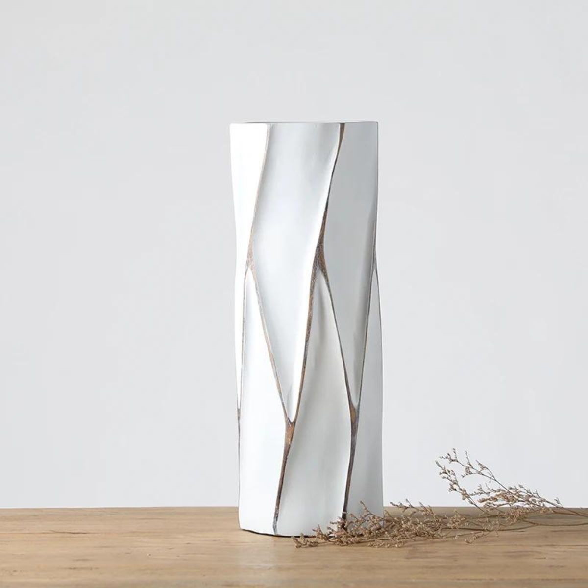 Vaza alba din polirasina 40 cm Yazhi, 1, hectarul.ro