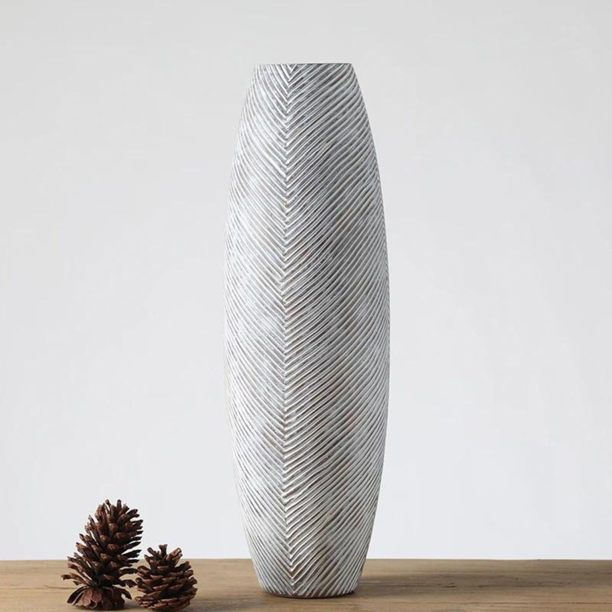 Vaza alba din polirasina 59.5 cm Yazhi, 1, hectarul.ro