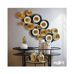 Vaza alb/auriu din ceramica Φ14Χ30 Inart