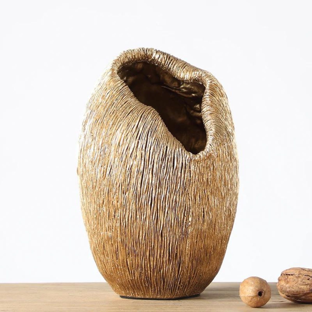 Vaza aurie din polirasina 27 cm Yazhi, 1, hectarul.ro