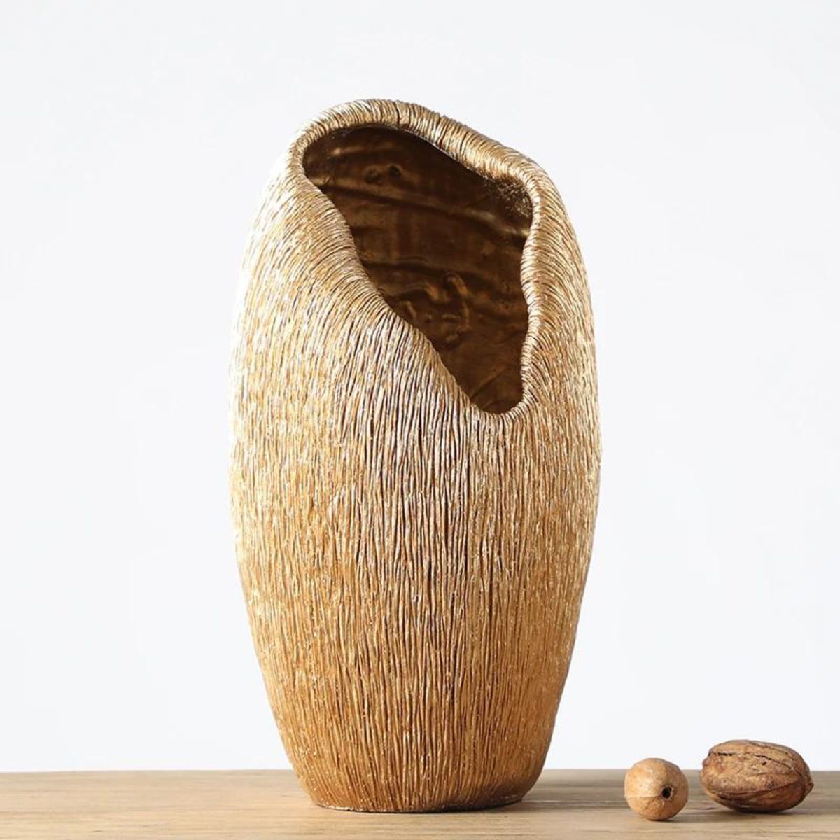 Vaza aurie din polirasina 38.5 cm Yazhi, 1, hectarul.ro