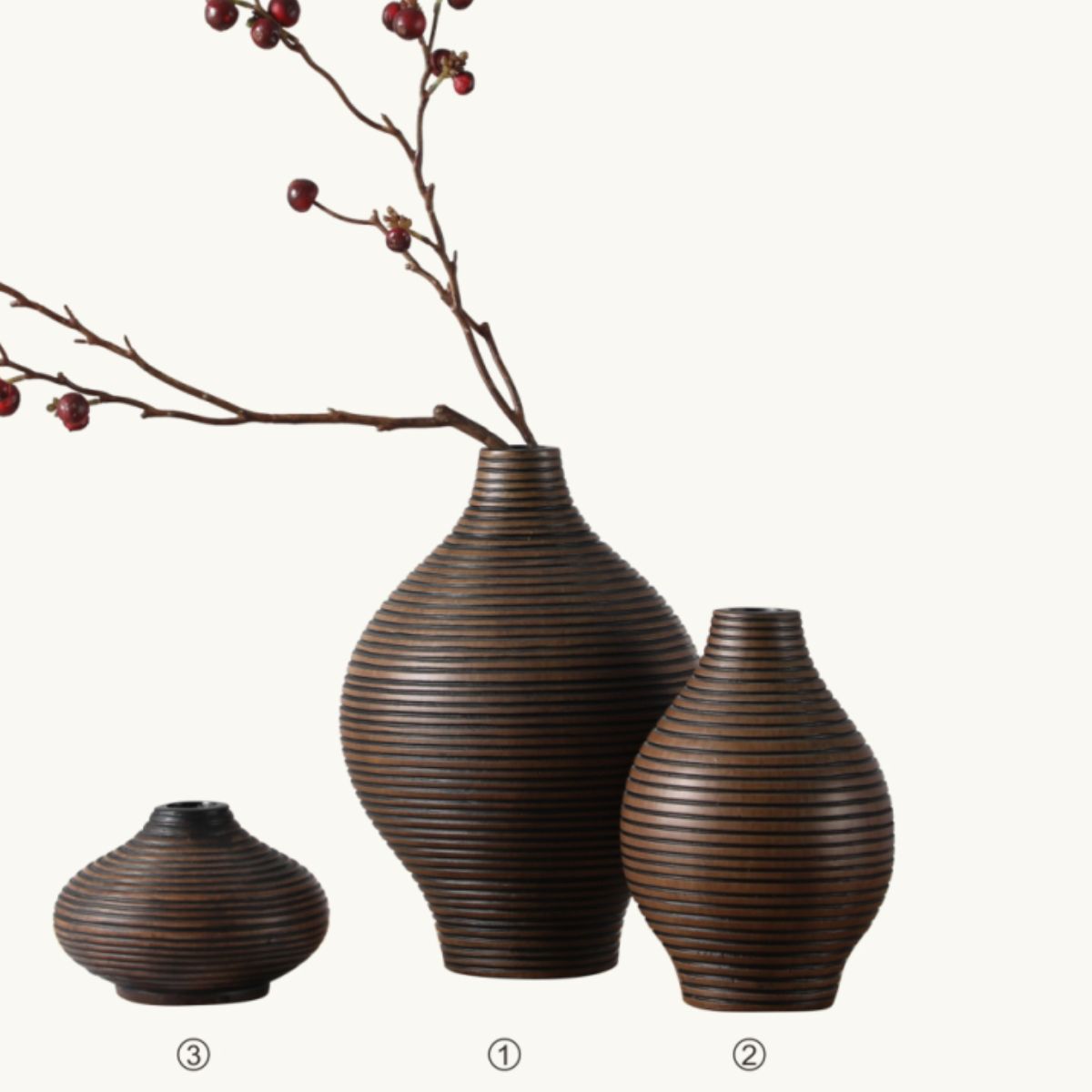 Vaza maro din polirasina 24 cm Yazhi, 1, hectarul.ro