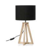 Hectarul - Veioza neagra din lemn Stoccolma Bizzotto