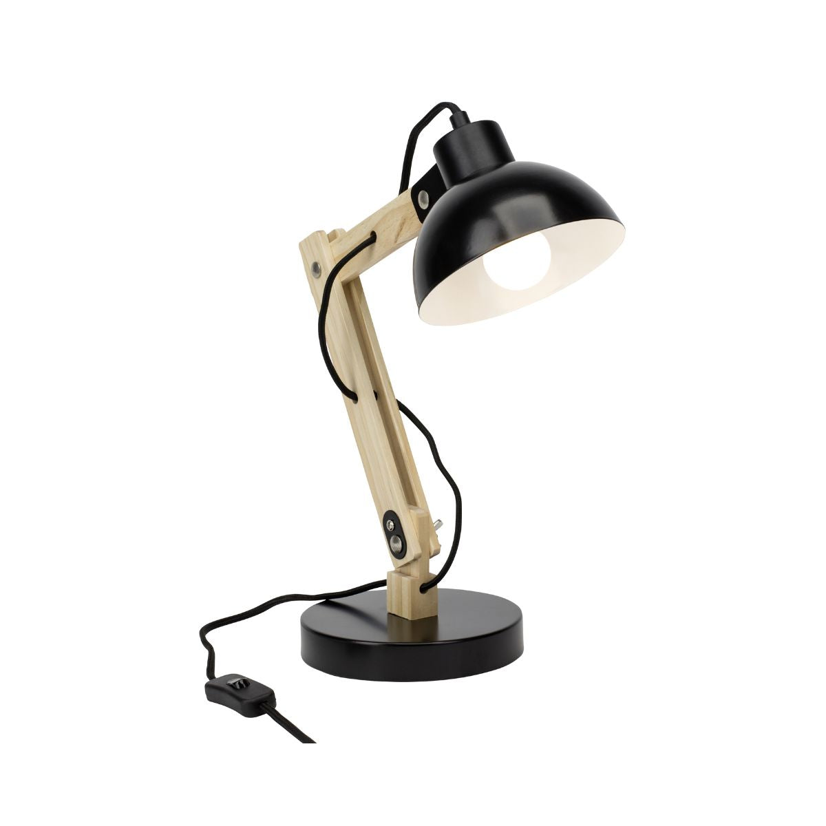 Veioza neagra din metal si lemn Moda Brilliant, 1, hectarul.ro