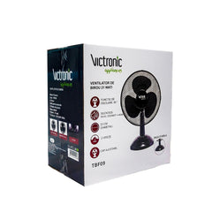 Ventilator pentru birou/masa, 23 cm diametru, 2 trepte de viteza, 21W, Victronic TBF09