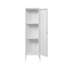 Vitrina alba din otel si sticla, 1 usa, 40x35x140 cm Brisbane House Nordic