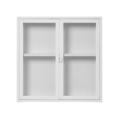 Vitrina suspendata alba din otel si sticla 80x18x80 cm Brisbane House Nordic