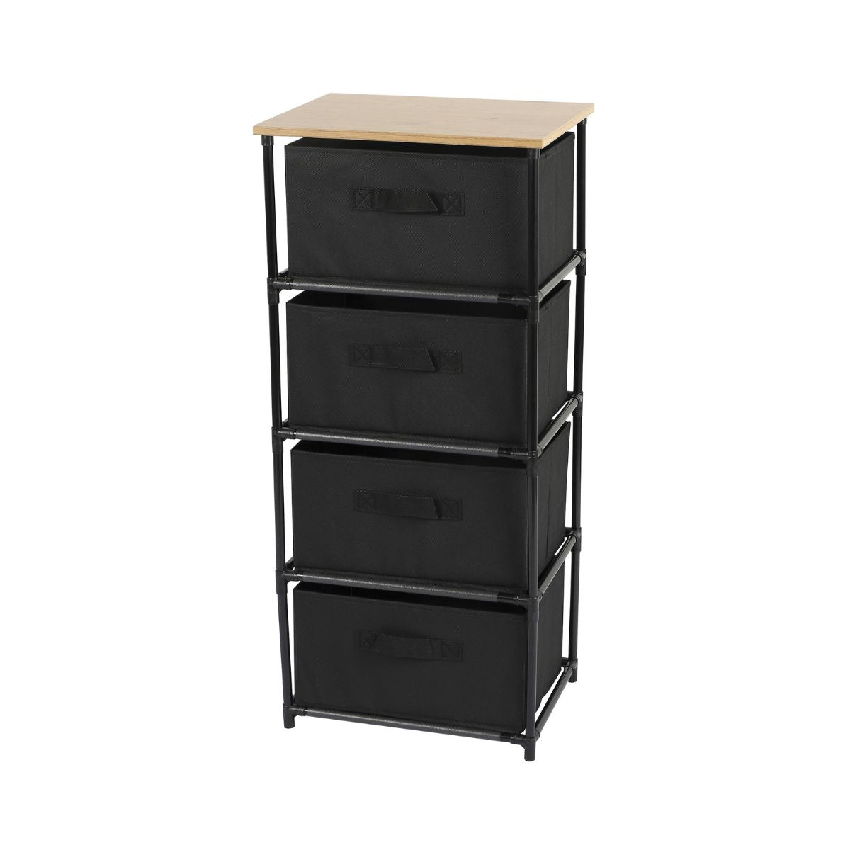 Comoda textila neagra 4 sertare 39,2 x 89 cm Urban Living, 1, hectarul.ro