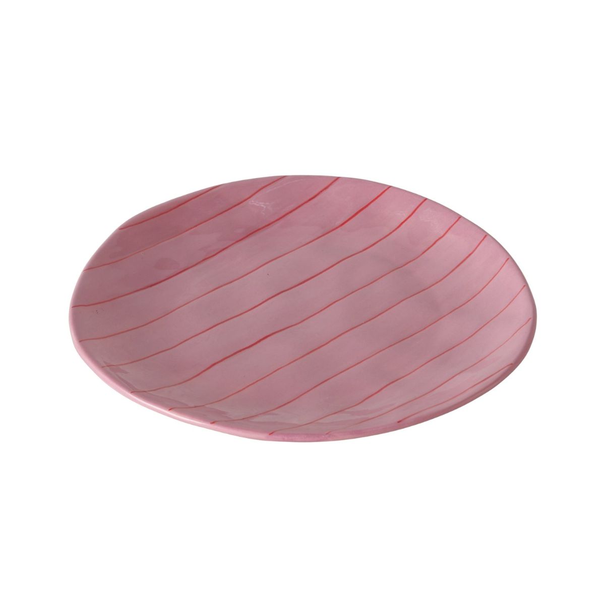 Farfurie asimetrica roz din ceramica 19,8 x 18,3 cm Nordica Boltze