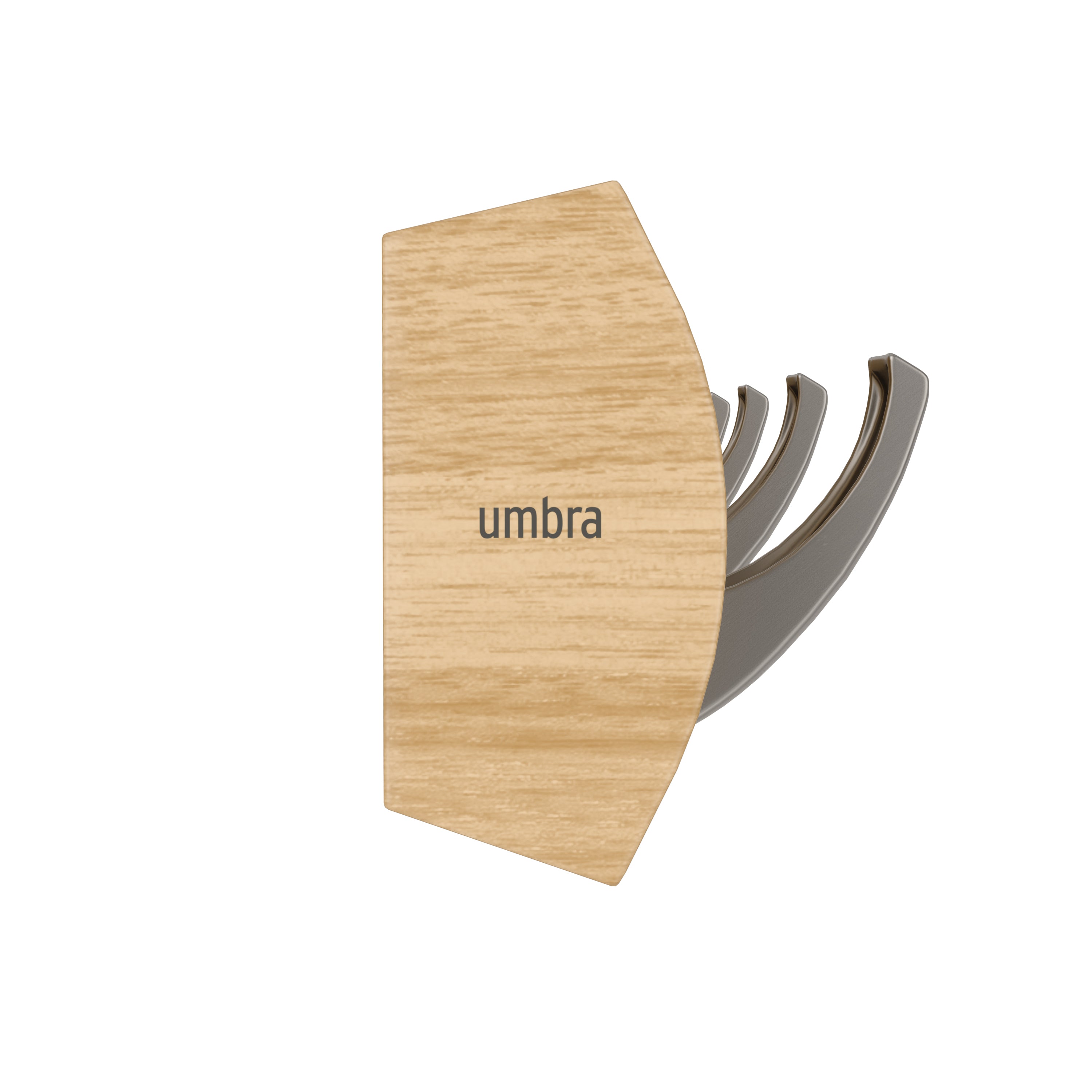 Cuier maro-natur/argintiu din lemn 81x6 cm Flip 8 Umbra, 4, hectarul.ro