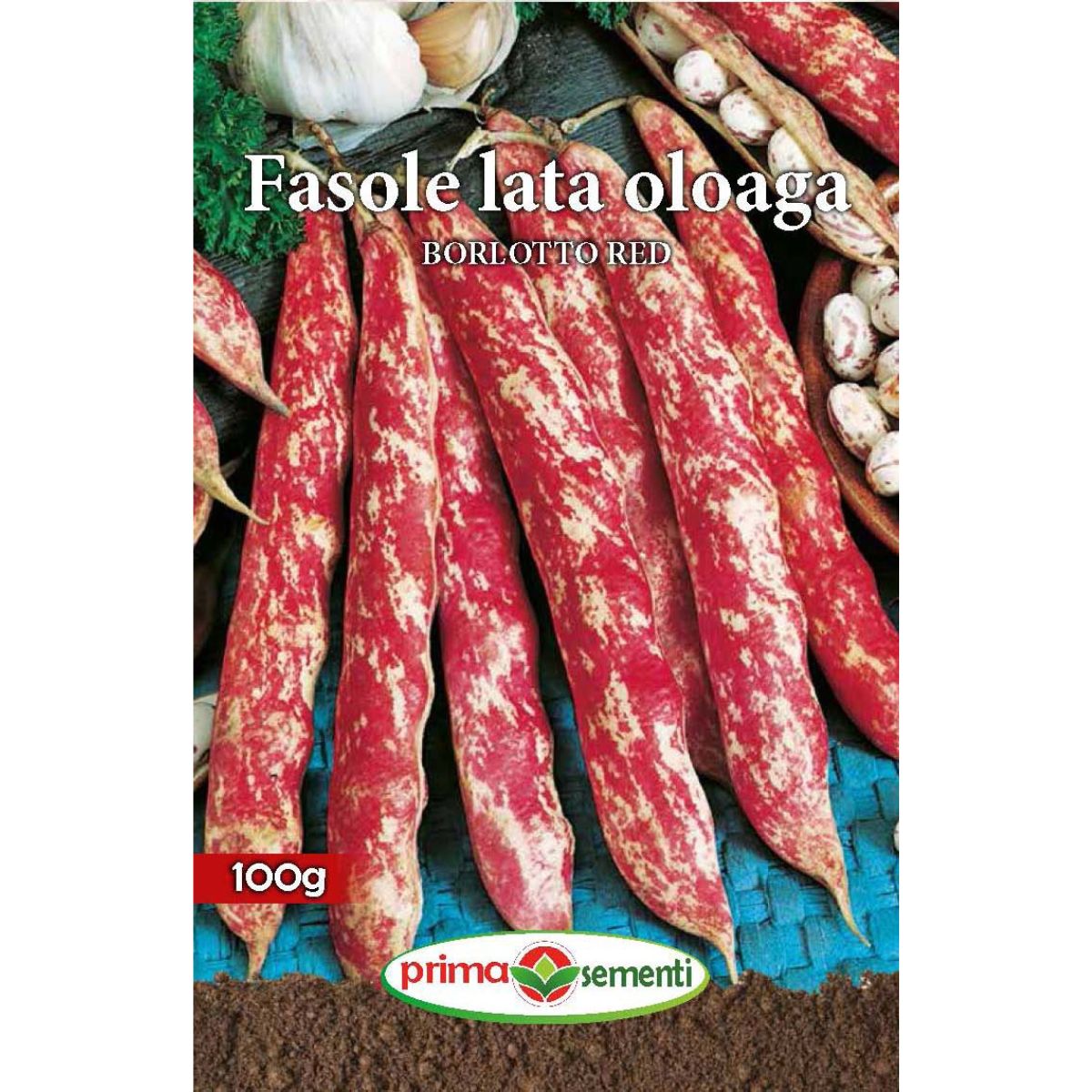 Seminte de fasole oloaga BORLOTTO RED 100 grame, Prima Sementi