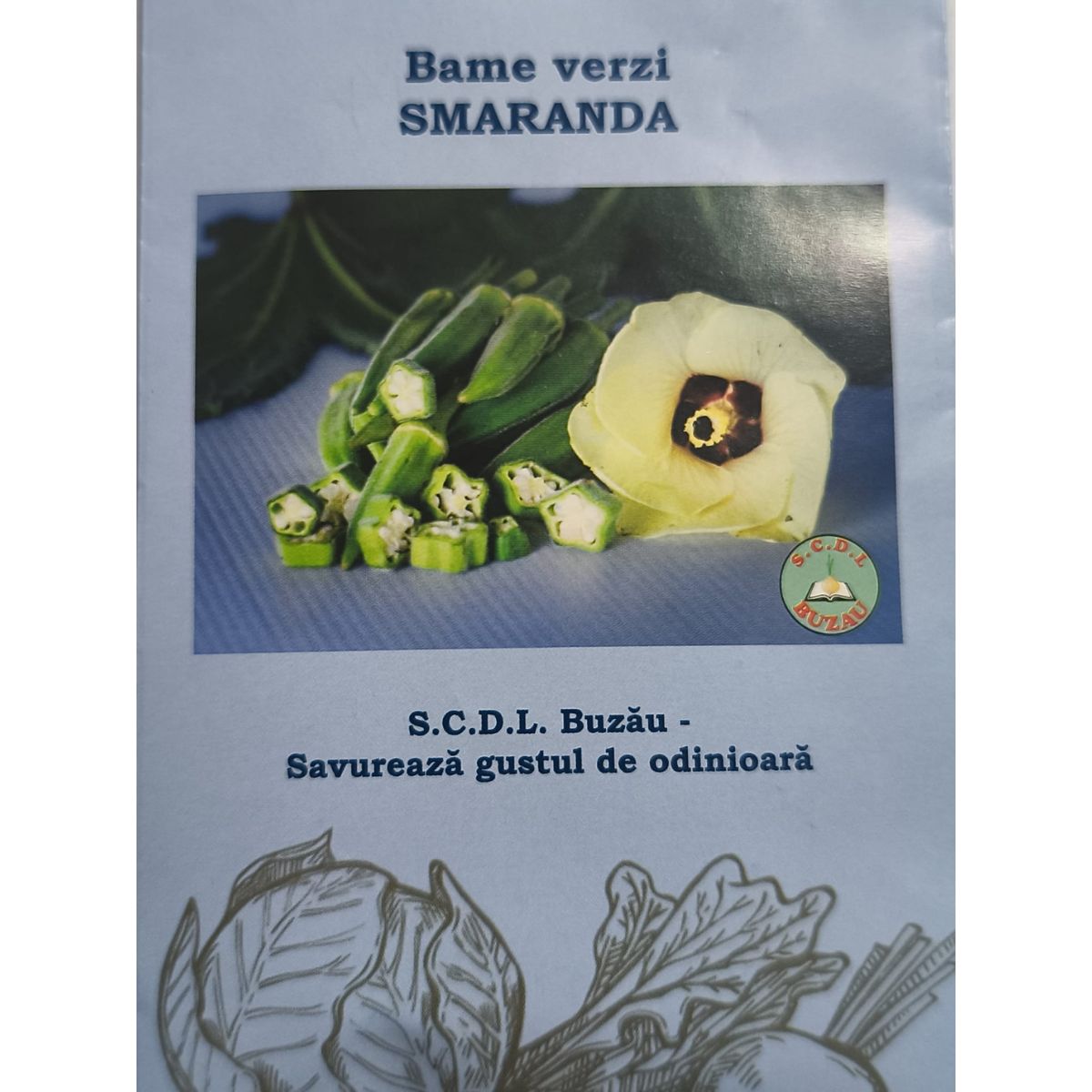 Seminte romanesti de bame verzi SMARANDA, 5 grame, SCDL Buzau