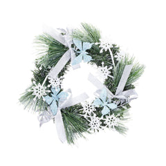 Coronita de Craciun Ø35 cm, pin verde/bleu cu fluturi si fundite - MagicHome