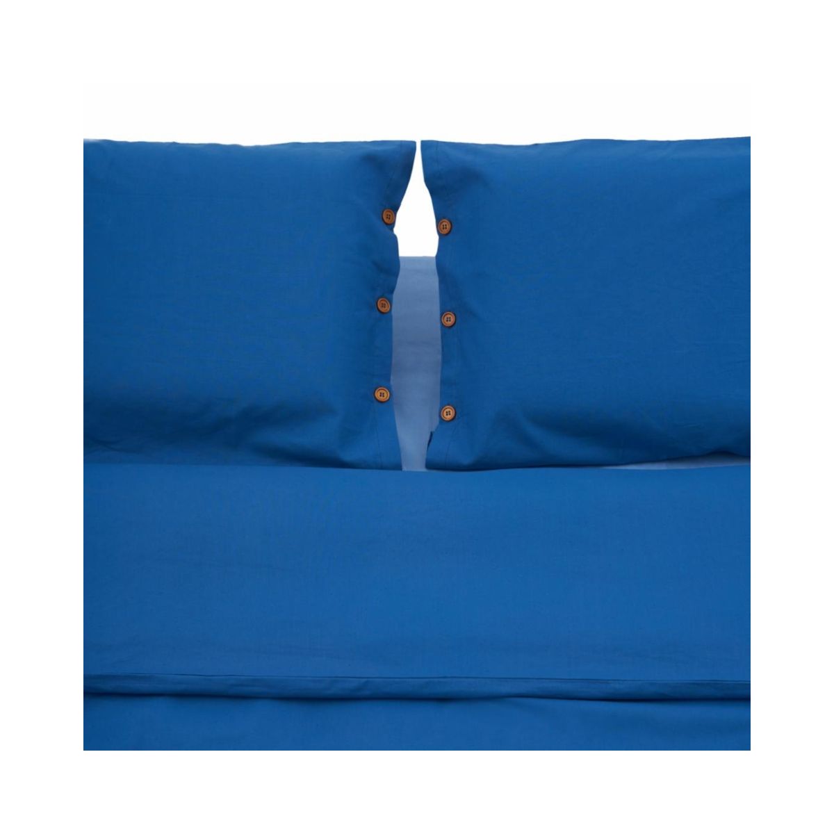 Lenjerie de pat din bumbac, pentru 2 persoane, 3 piese, albastru