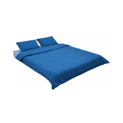 Lenjerie de pat din bumbac, pentru 2 persoane, 3 piese, albastru