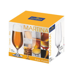 Set 6 pahare de bere din cristal de Bohemia „Martina” - 395 ml