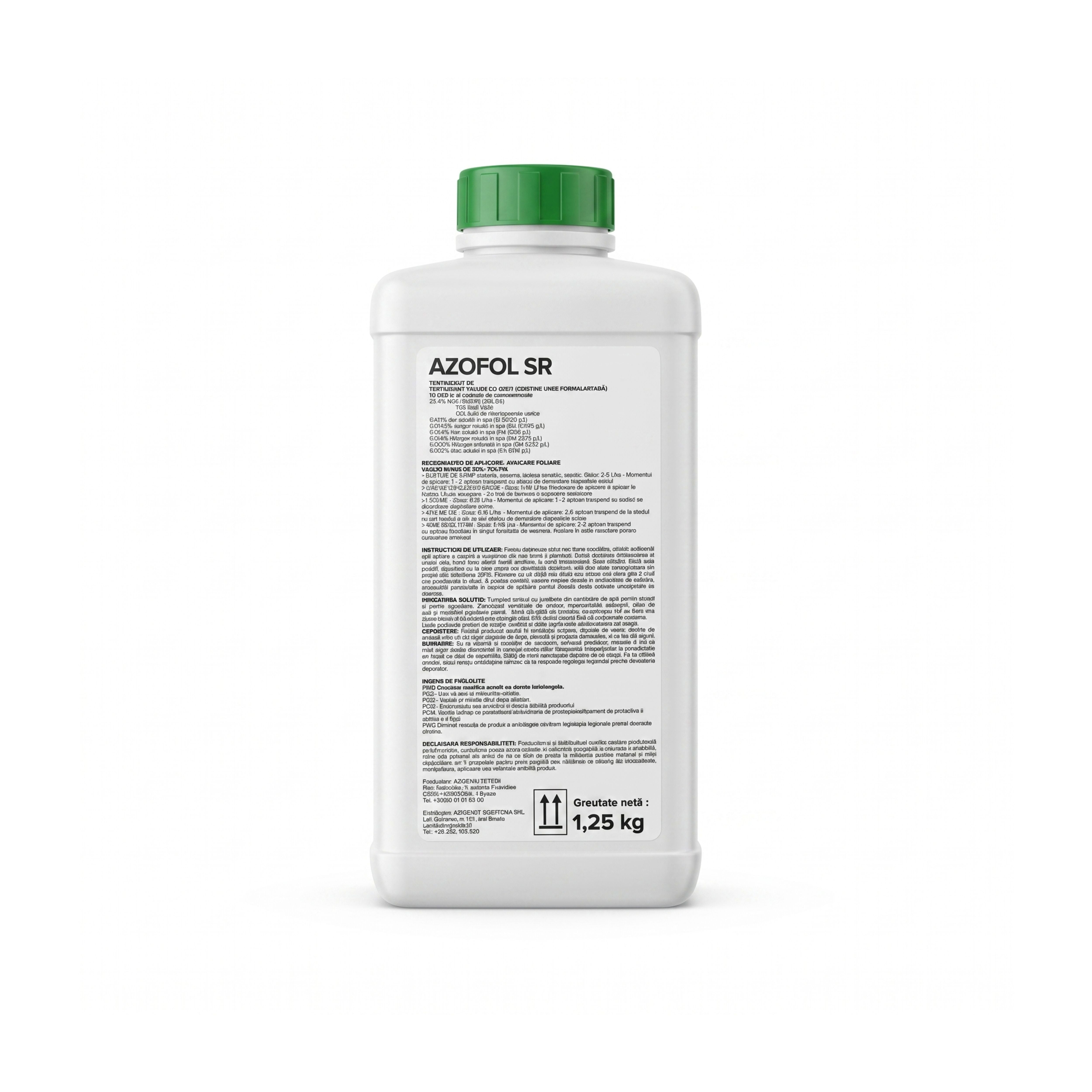 Fertilizant foliar AZOFOL SR 1 L cu azot cu eliberare progresivă și microelemente spate, 2, hectarul.ro