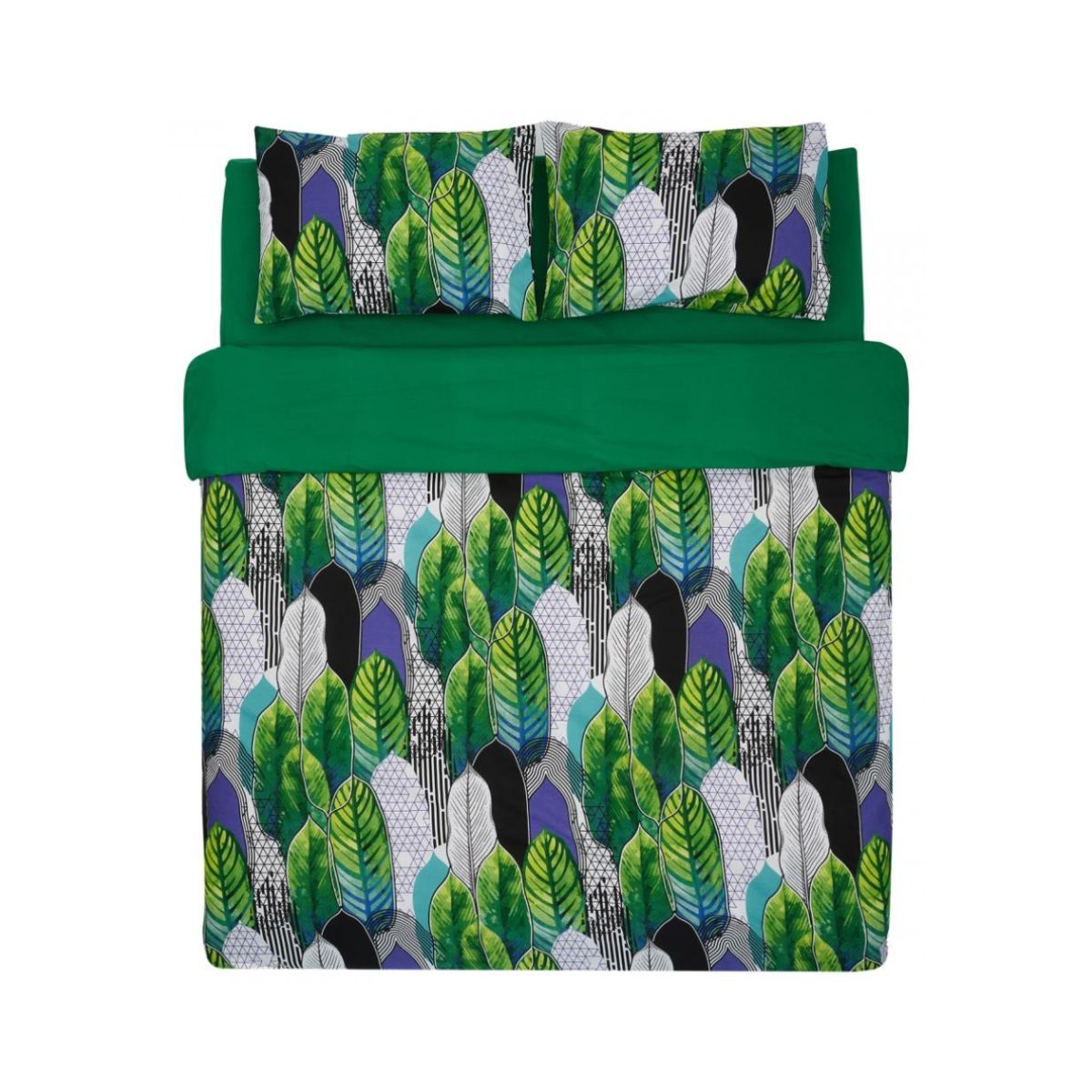 Lenjerie de pat din bumbac, pentru 2 persoane, 4 piese, multicolor King Size ZAN, 1, hectarul.ro