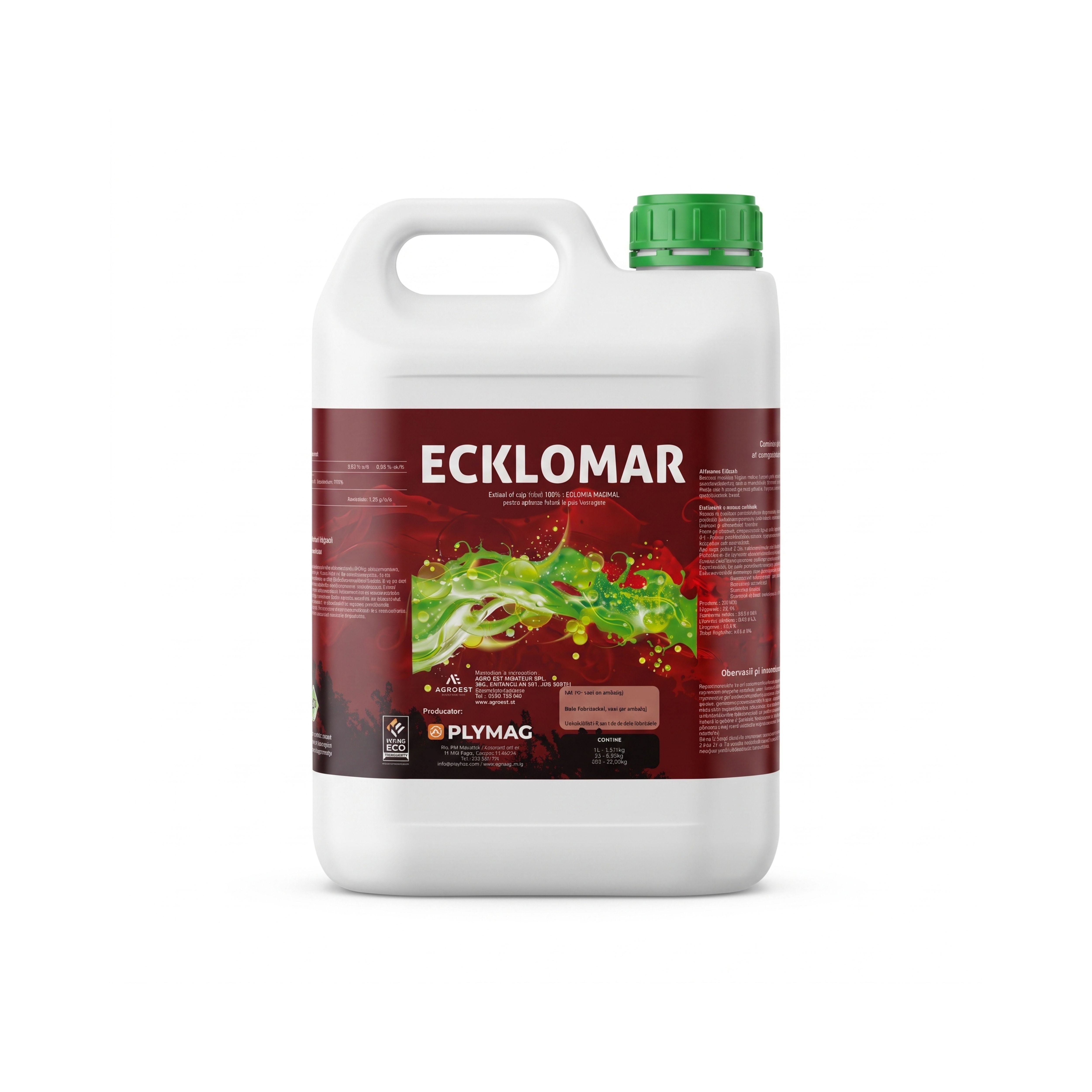 Biostimulator ECKLOMAR 5 L cu 92% extract de alge Ecklonia maxima și microelemente, 1, hectarul.ro