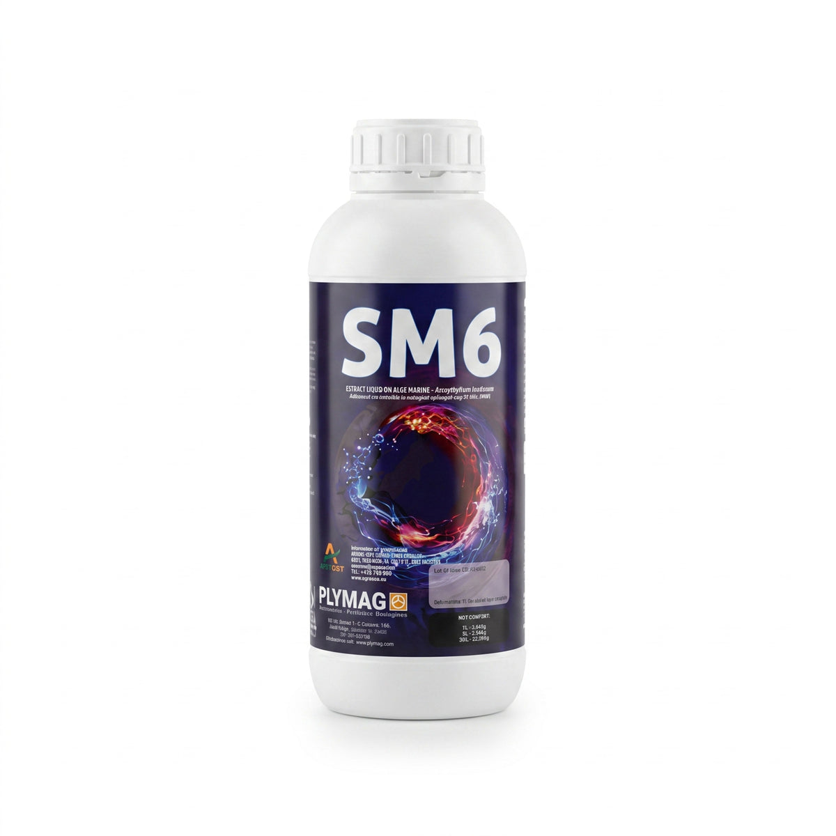 Biostimulator SM-6 1 L cu extract de alge Ascophyllum nodosum, manitol și acid alginic PLYMAG