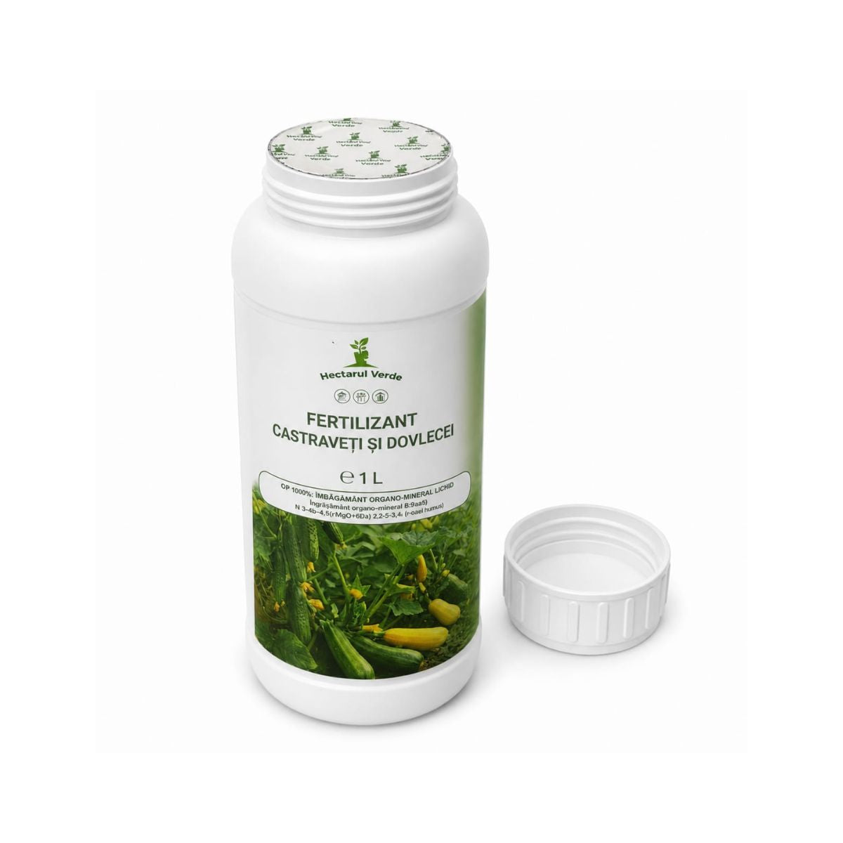 Fertilizant organo-mineral lichid Hectarul Verde pentru castraveți și dovlecei – flacon 1L, 2, hectarul.ro