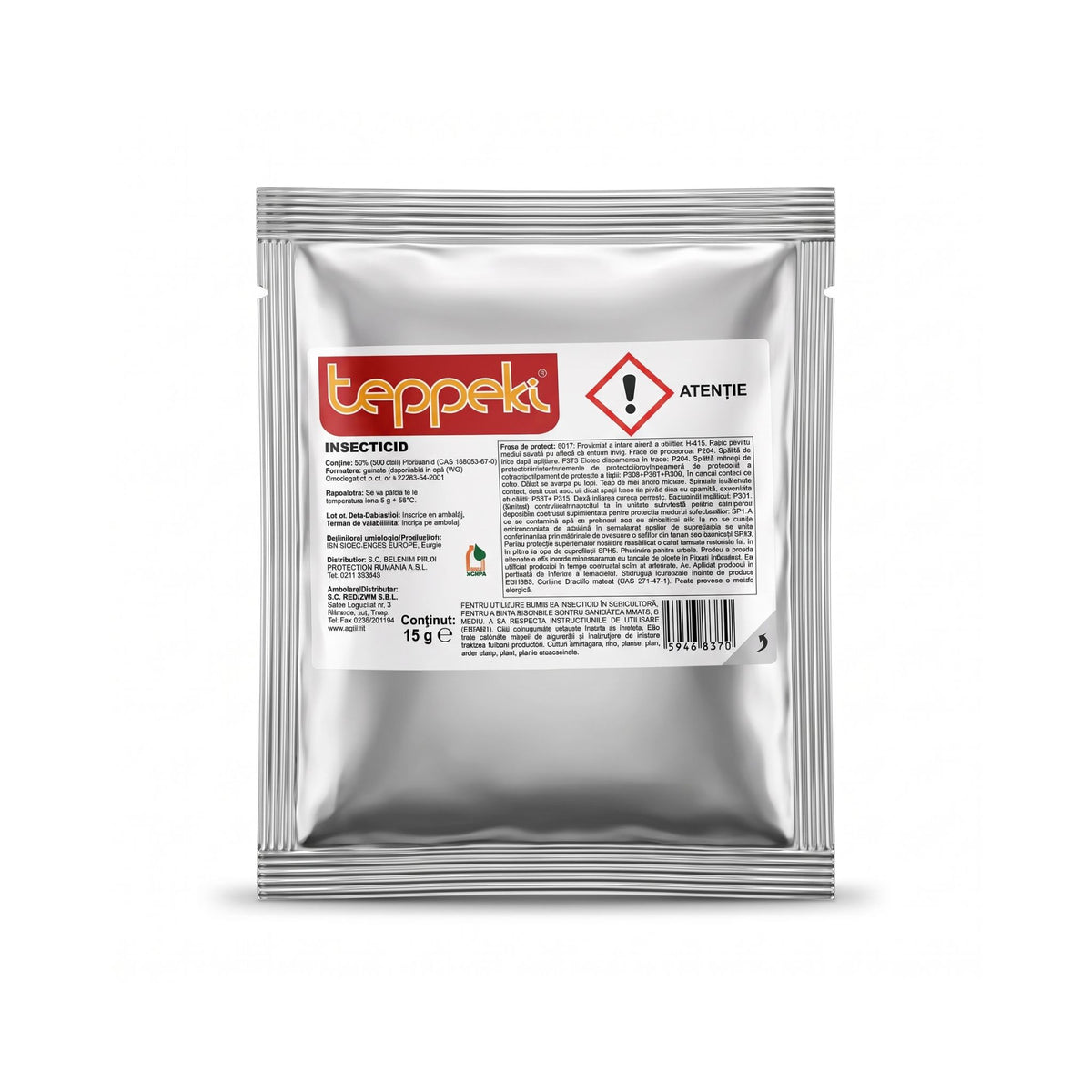 Insecticid pentru afide Teppeki 1,5 g cu flonicamid 50% pentru combaterea păduchilor de plante