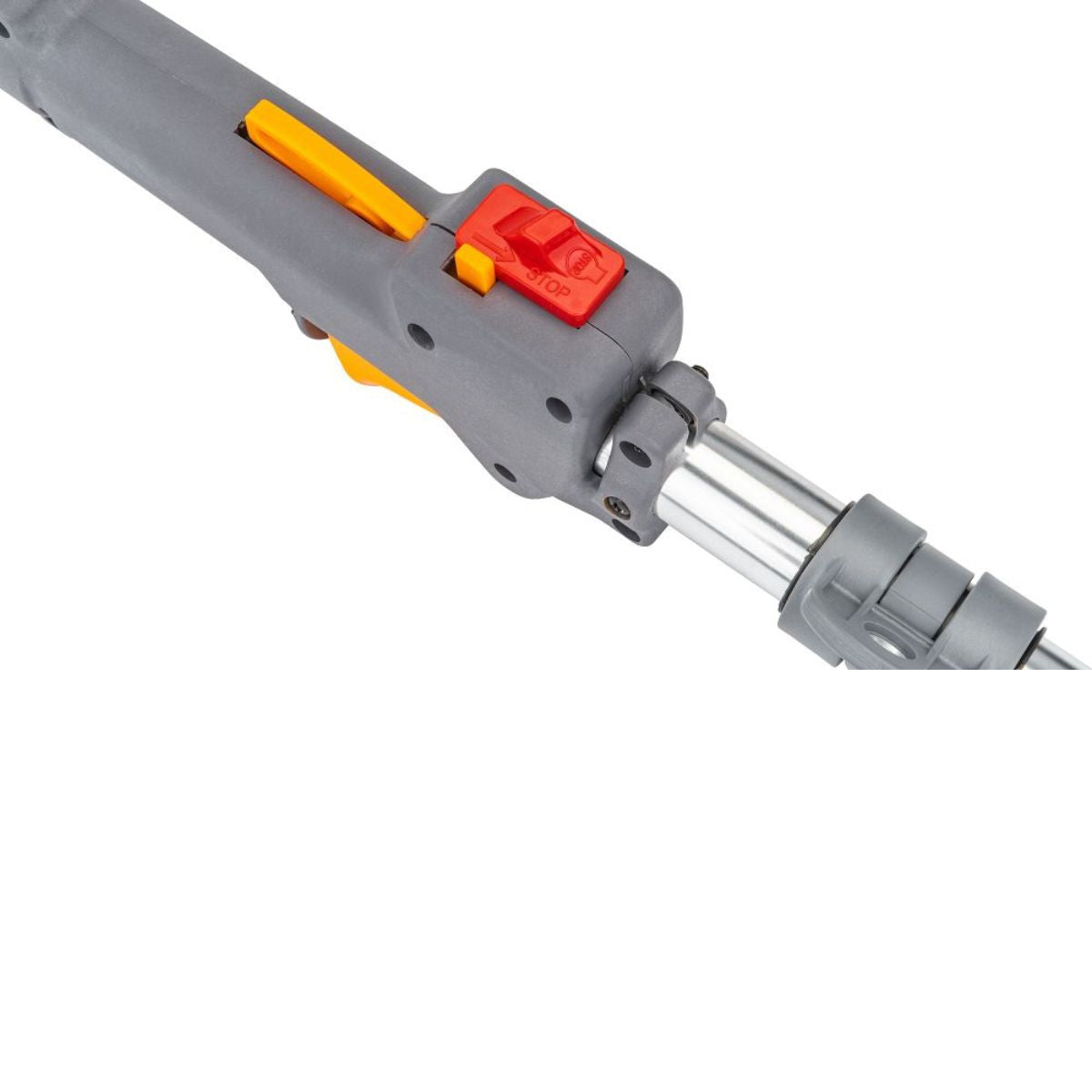 Motocoasă de tuns iarbă multifuncțională pe benzină 4 în 1 – coasă, ferăstrău, foarfece gard viu, Powermat PM-KSW-4HM, 4CP, 42cc, 14, hectarul.ro