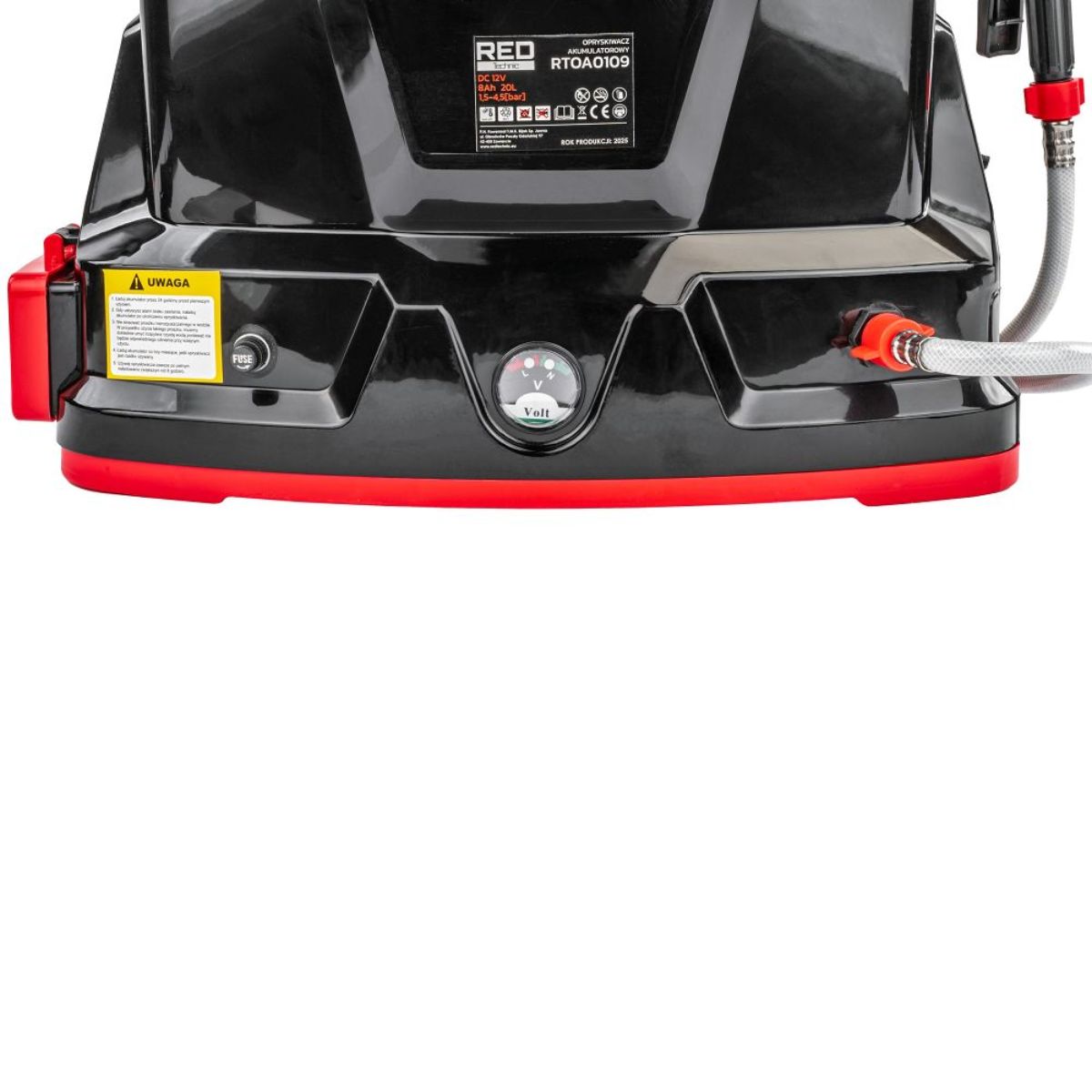 Pulverizator Electric 20L Red Technic, 12V/8Ah, Pompa cu Diafragmă, 4 Duze, 10, hectarul.ro