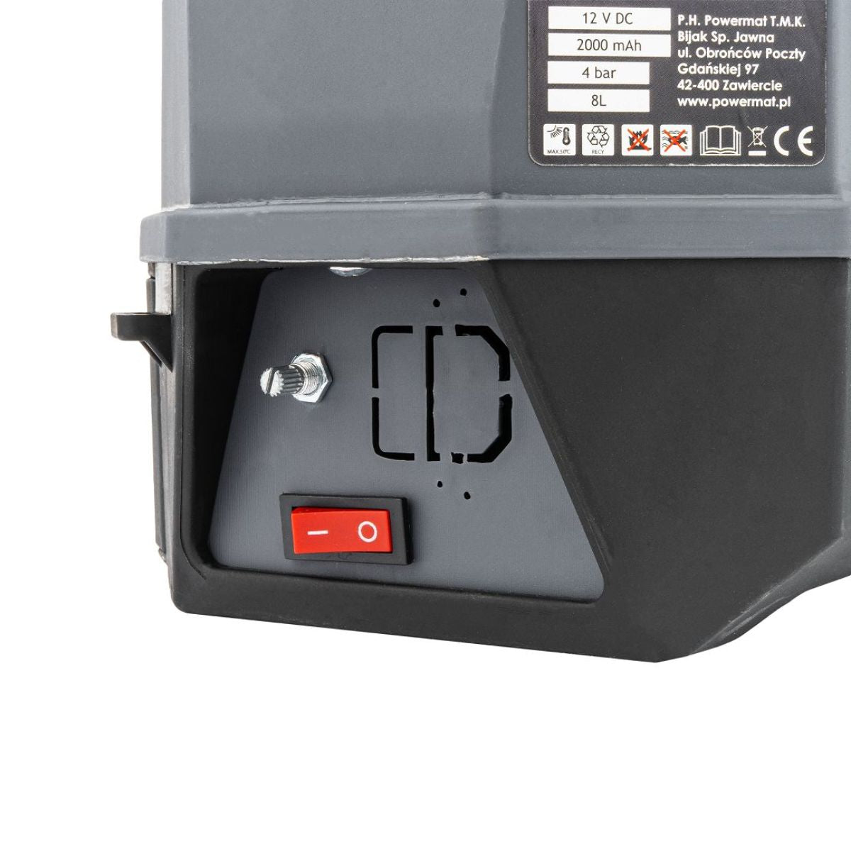 Pulverizator cu baterie 8L Powermat, 12V Li-Ion, 4 bar, autonomie mare și lance telescopică, 9, hectarul.ro