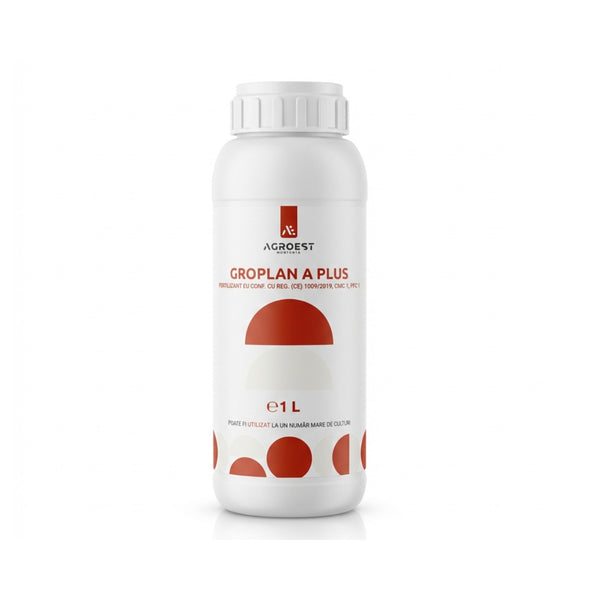 Biostimulator GroPlan A Plus, 1 L – R100, aminoacizi și NPK pentru rădăcini și antistres