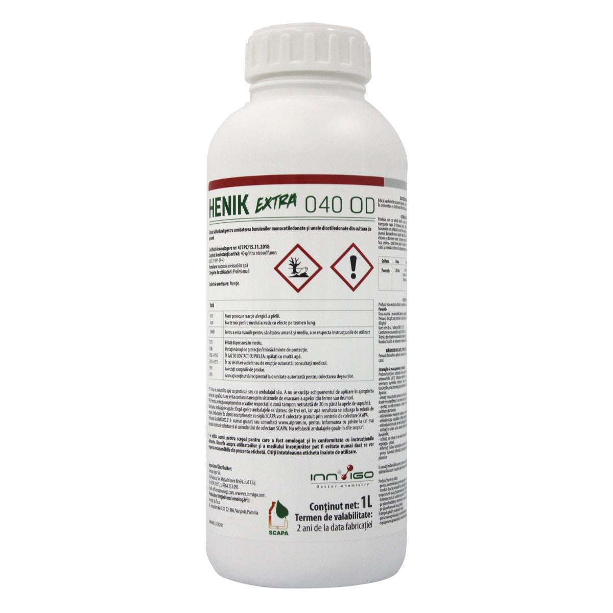 Erbicid sulfonilureic pentru combaterea buruienilor din cultura de porumb, HENIK EXTRA 040 OD 5 litri