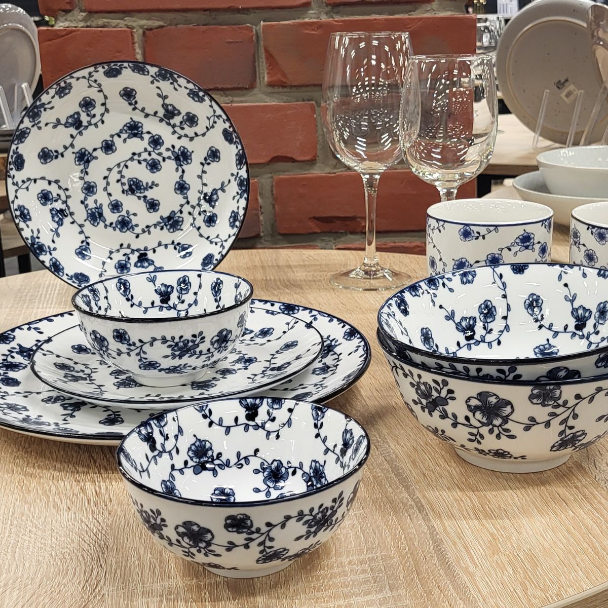 Set 4 boluri alb/albastru din portelan Ø11,5 cm Flor Azul Cosy&Trendy, 9, hectarul.ro