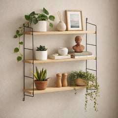 Etajera de perete din lemn de pin 60x16x62