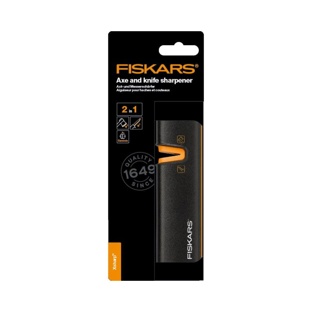 Dispozitiv pentru ascutit topoare si cutite Fiskars Xsharp, 235 mm, 90 g