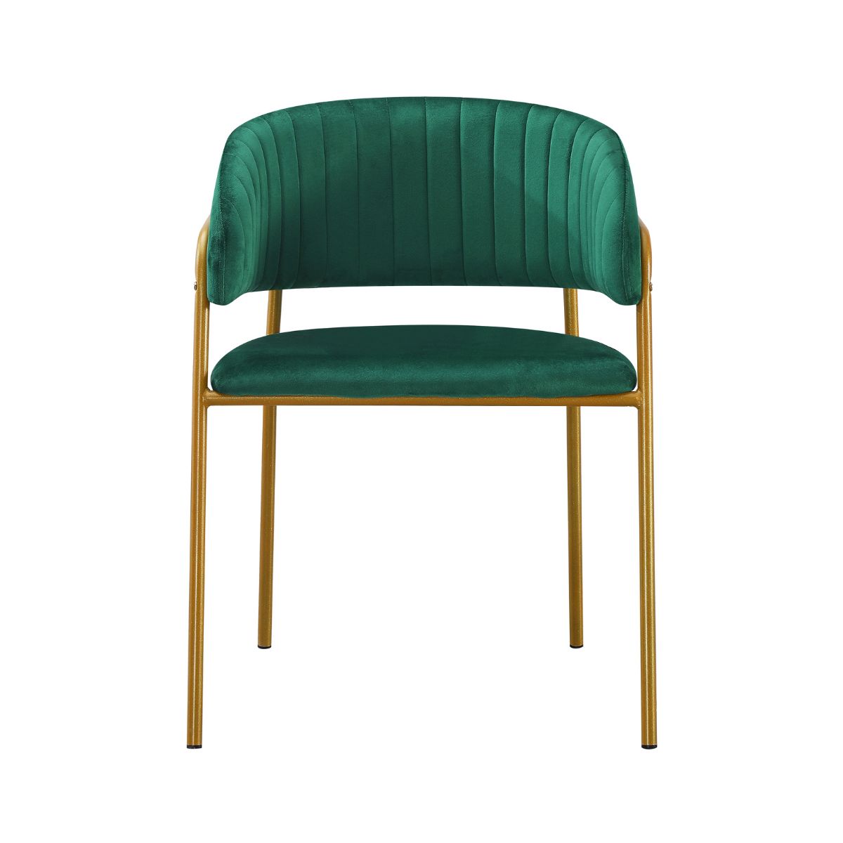 Scaun de living verde din catifea poliester si metal Golden Gala