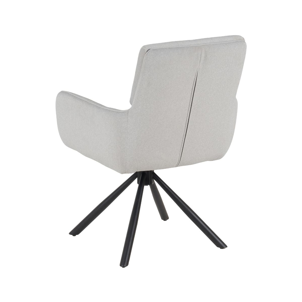 Scaun living rotativ gri deschis din textil si metal Serena