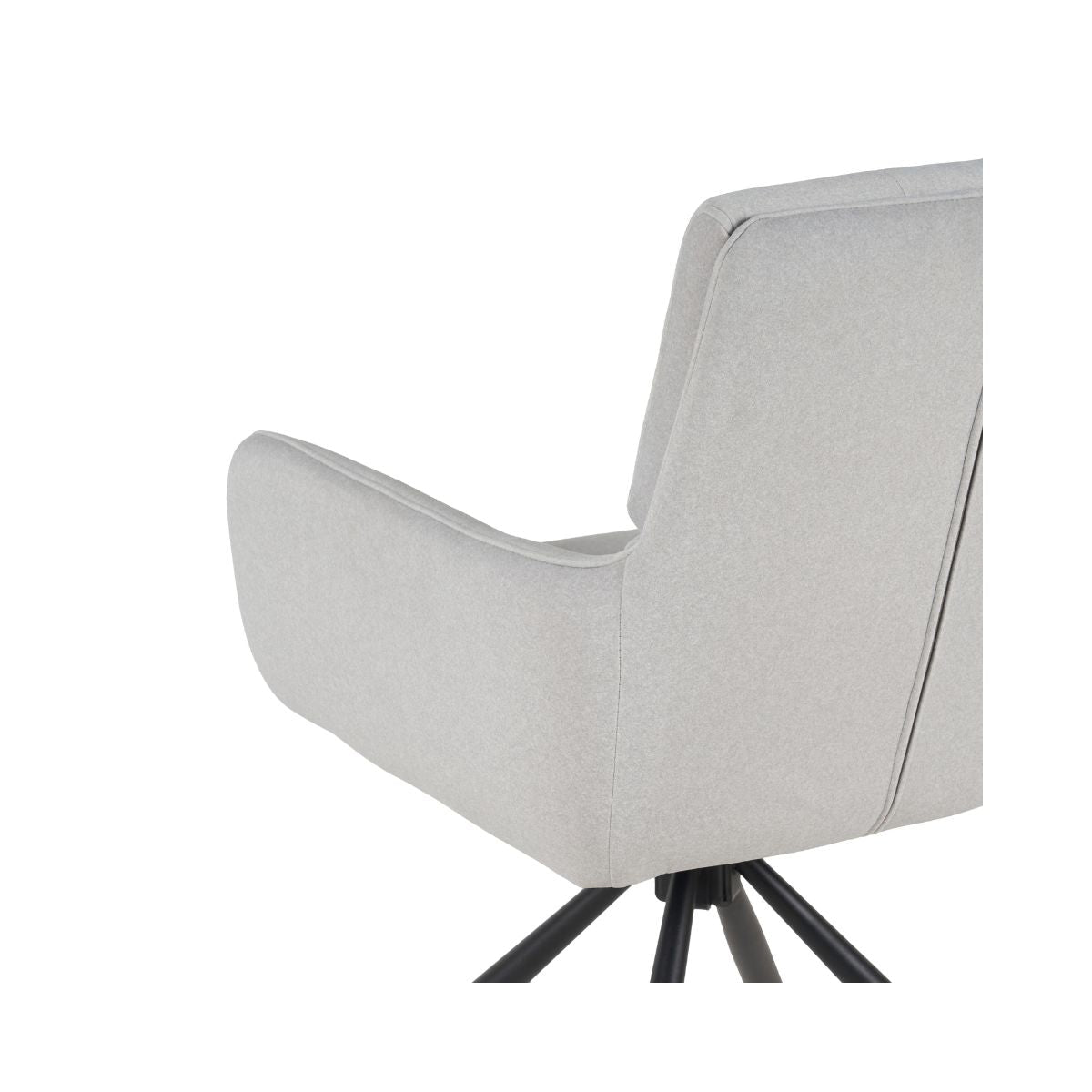 Scaun living rotativ gri deschis din textil si metal Serena