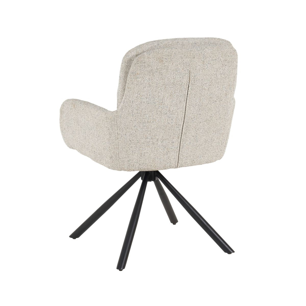 Scaun living rotativ bej din textil si metal Donna