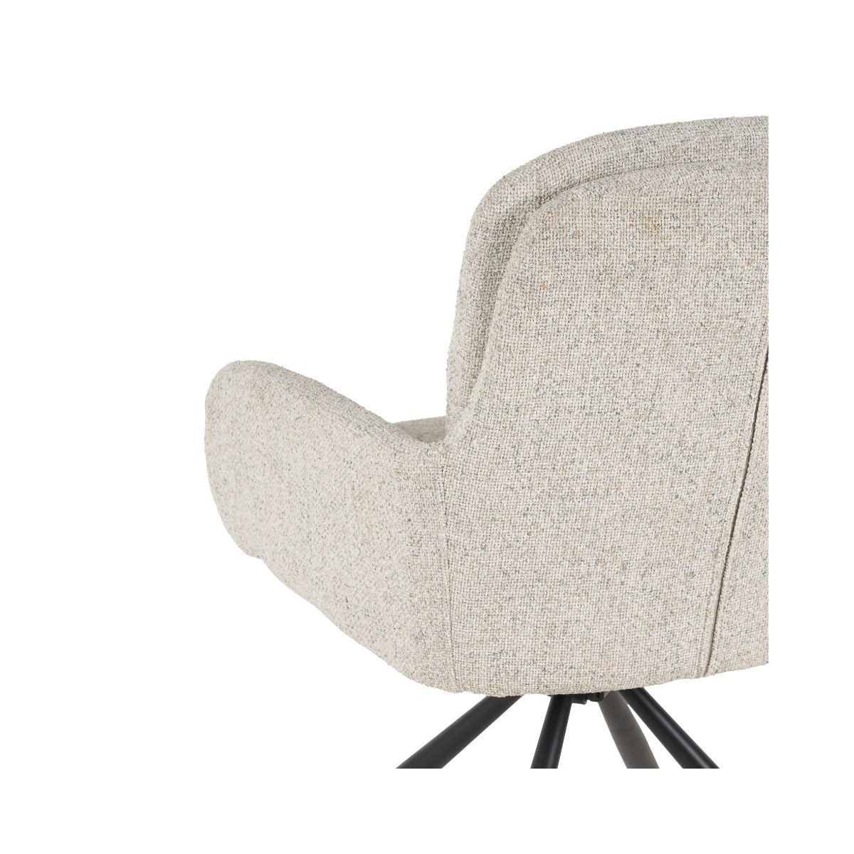 Scaun living rotativ bej din textil si metal Donna